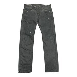 DIESEL BELTHER Green Made in Italy Designer Slim Straight Denim Pant Jeans 32x32